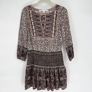 Veronica Beard Makai Silk Dress Boho Paisley Print Size 2